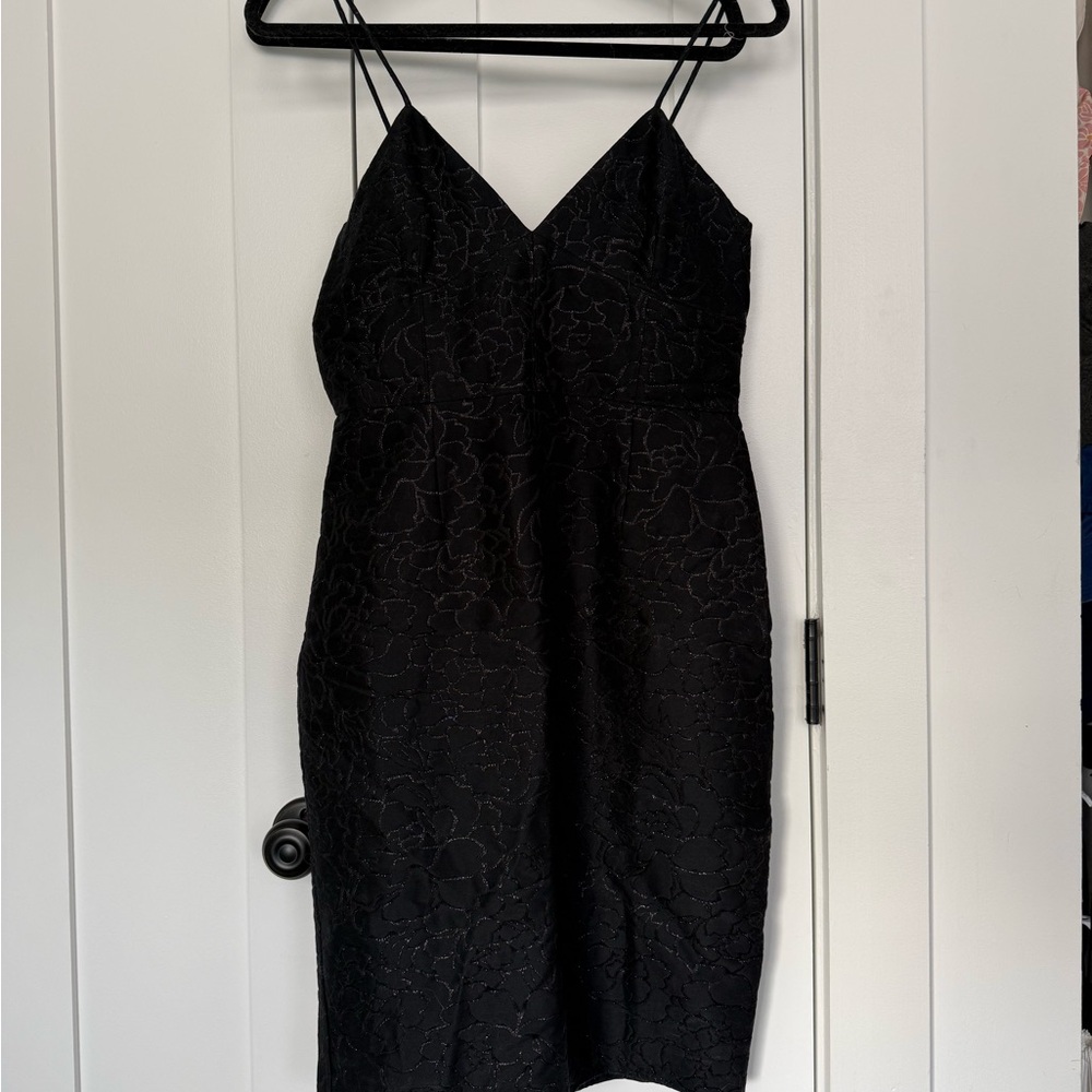 J. Crew Elegant Black jacquered Dress